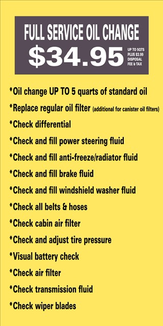 full service oil change coupon